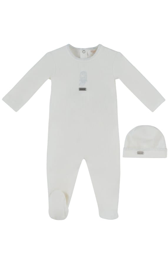 Atelier Bunny Footie & Hat Set - Blue