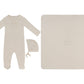 Mon Bebe Footie, Hat & Blanket Set - Natural