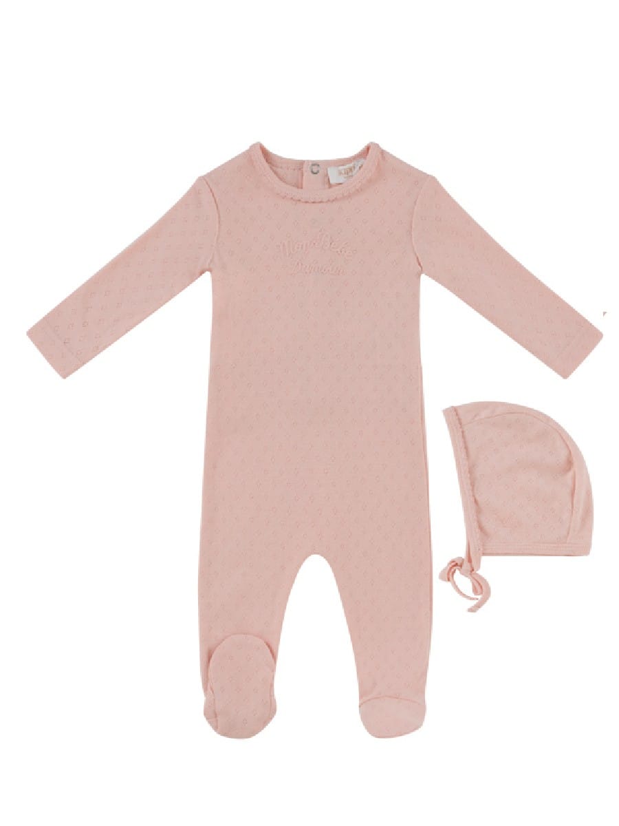 Mon Bebe Footie & Hat Set - Pink