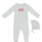 Mon Bebe Footie & Hat Set - Red