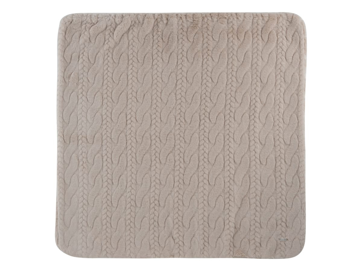 Atelier Cable Fur Blanket - Taupe