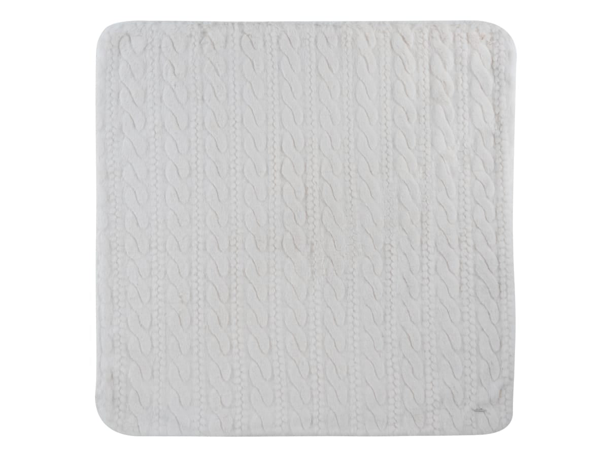 Atelier Cable Fur Blanket - White