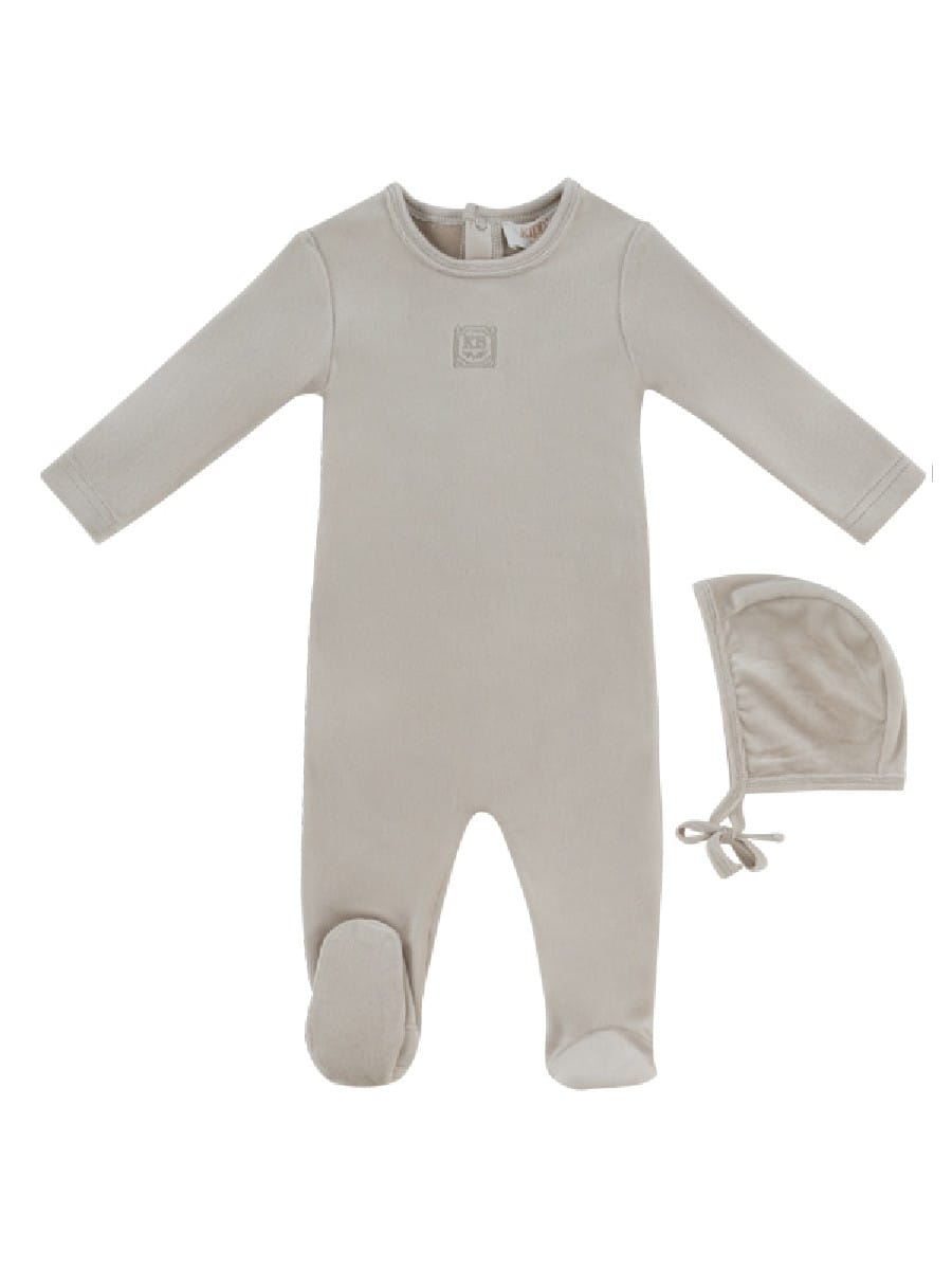 KB Logo Footie & Hat Set - Stone