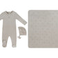 KB Logo Footie, Hat and Blanket Set - Stone