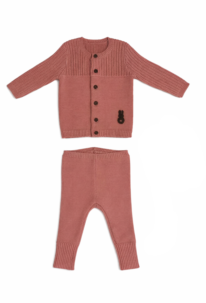 Bunny Knit Set - Rose