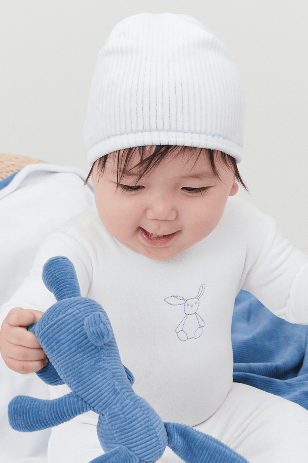Bunny Stripe Hat - Blue